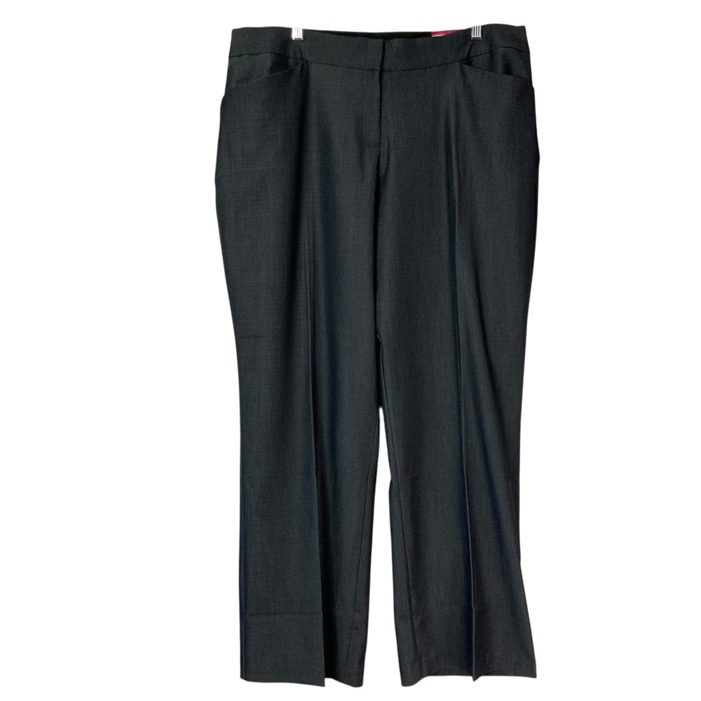 Worthington Curvy Perfect Trouser Straight Leg Dark Denim Gray 16WS Short NWT